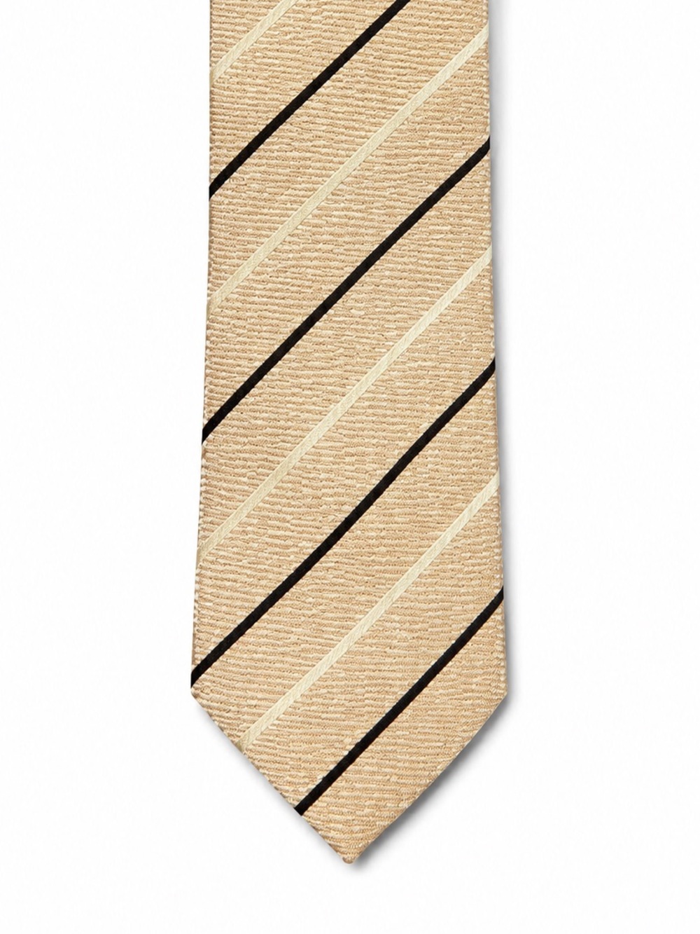 Pal Zileri 100% Silk Tie Made in Italy Beige Black Striped Luxury